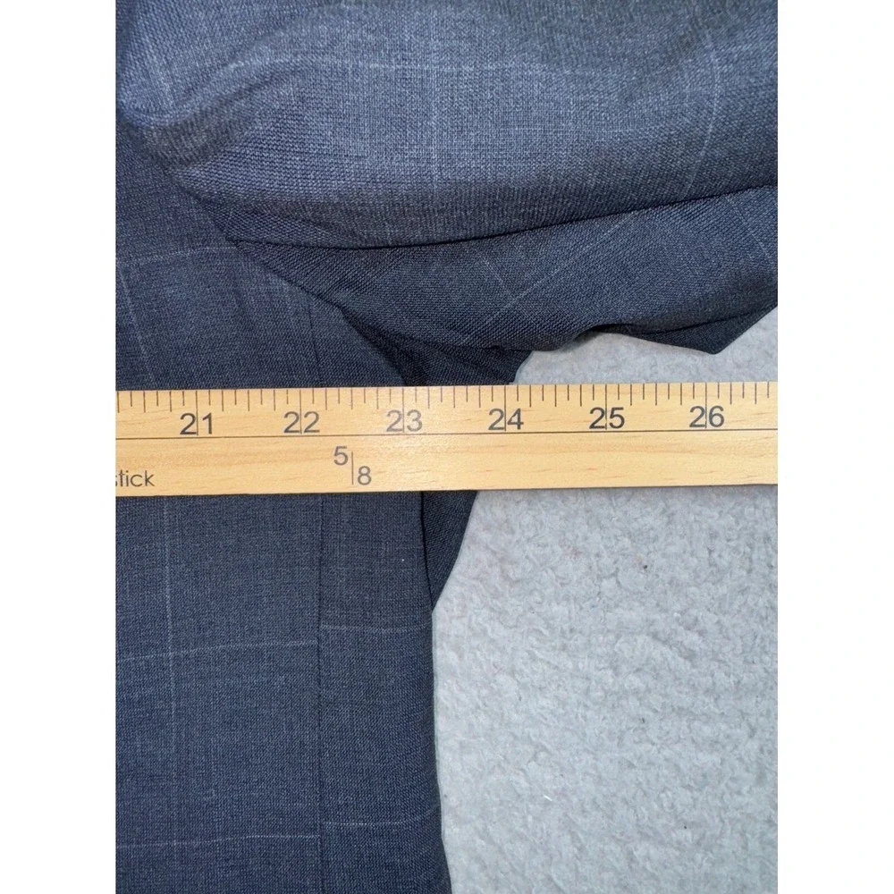 ERMENEGILDO ZEGNA 100% Wool 3 button blazer suit jacket Mens 56 Dark Gray Check